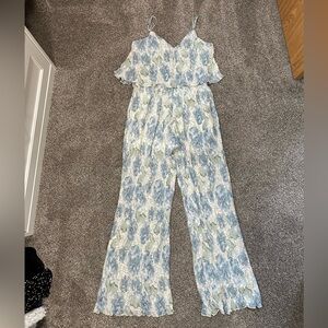ACOA Happy Thoughts Floral Plisse Jumpsuit